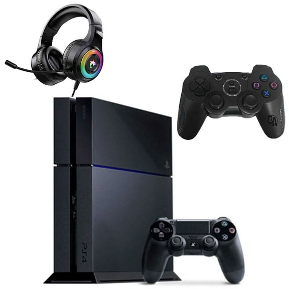 Pre-Owned Sony PlayStation 4 500GB Gaming Console Black with 2 Controller Included BOLT AXTION Bundle ( )