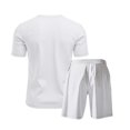 thumbnail image 5 of Eres Más Que una Prueba Puntuación Camisa Hombres Moda Cordón de Color Sólido Manga Corta Blusas con Cuello en V Conjunto de Cintura Elástica, 5 of 5