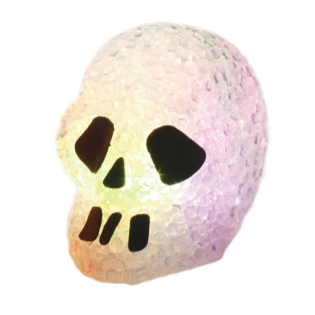 Fun World Sparkle Light-Up Halloween Skull Table Decoration, 3