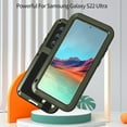 thumbnail image 2 of Dteck for Samsung Galaxy S22 Ultra 6.8" Case, Outdoor Sports Military Heavy Duty Metal Cover Shockproof Dustproof Full Body Protective Case Without Screen Protector, Support Wireless Charging,Green, 2 of 6
