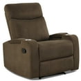 thumbnail image 1 of Costway Fauteuil Inclinable Fauteuil Simple Chaise Longue avec Rangement dans les Accoudoirs et Porte-Gobelet Café, 1 of 10