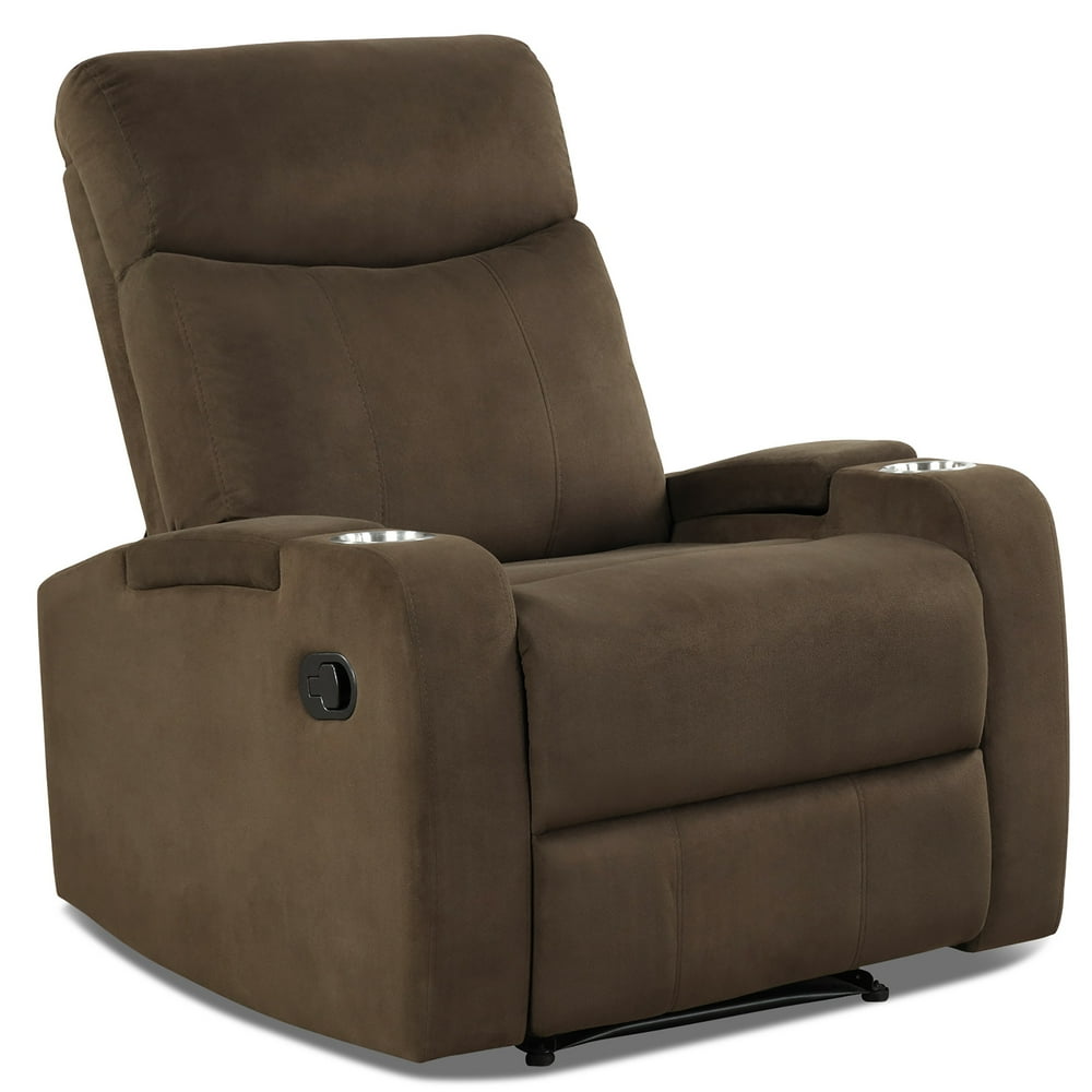 Costway Recliner Chair Single Sofa Lounger with Arm Storage & Cup Holder Coffee - Walmart.com 