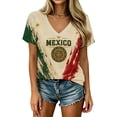 thumbnail image 3 of 2026 New Mexico Soccer Jersey Adult, Mexican Jersey Soccer T-Shirt, Mexico National Team Pattern V-Neck Short Sleeve Athletic Casual Football Top for Adult, 3 of 6