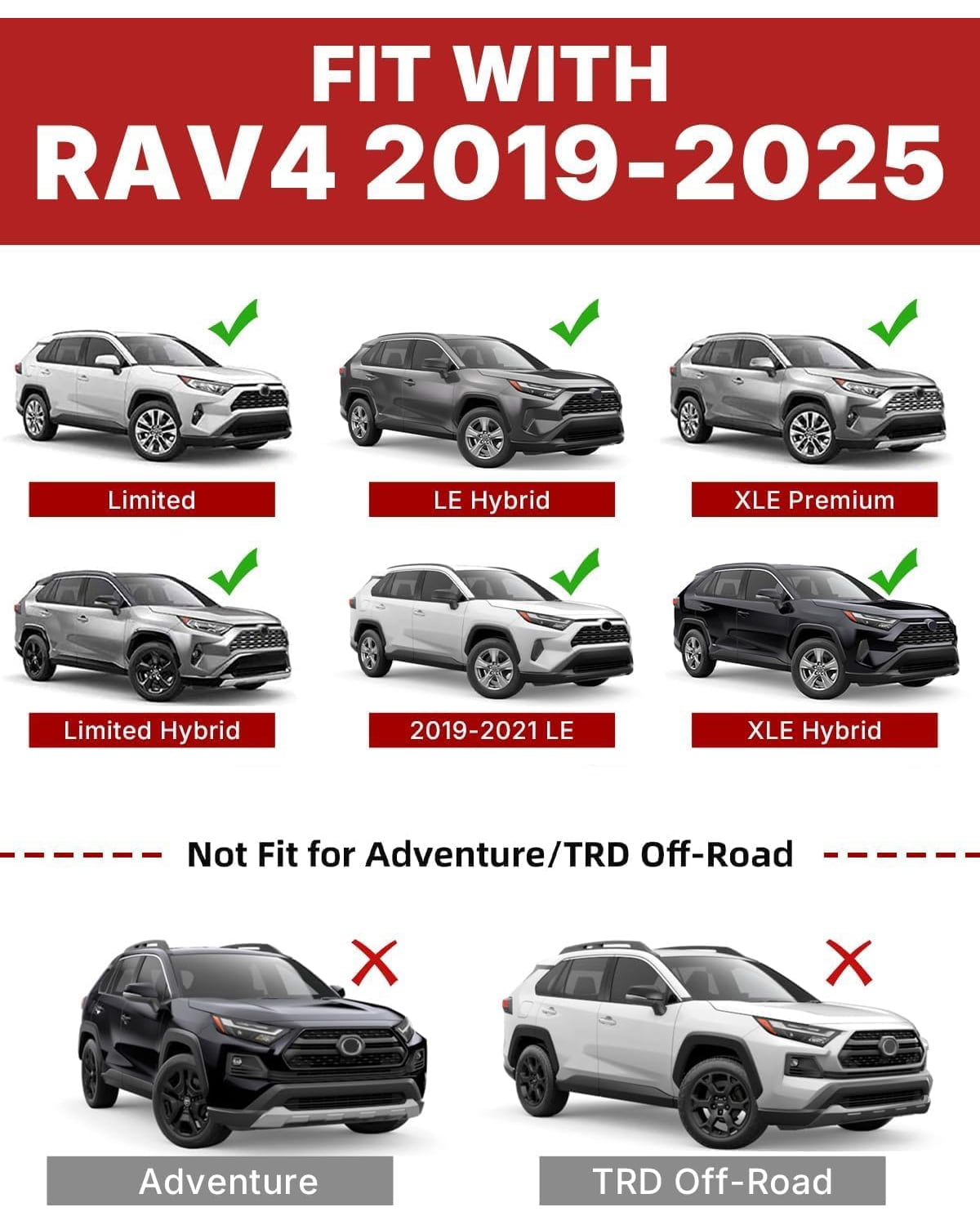 300LBS Roof Rack Cross Bars for 2019-2025 RAV4 with Side Rails,Lockable Heavy Duty Aluminum Cross Bar with Anti-Theft Locks for Cargo Racks Rooftop Luggage Carrier Canoe Kayak Bicycle roof Bag