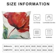 thumbnail image 6 of Acheng  Ink Oil Painting Watercolor Red Orange Poppy Flower Gift for Flower Lover Decorative Throw Pillow Cover Case Set of 2 Home Living Room Bed Sofa Car White, 6 of 6
