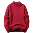 thumbnail image 4 of Men's Mock Neck Sweatshirt Solid Color Pullover Top with Ribbed Trim Relaxed Fit Fall Casual Sweatshirts, 4 of 4