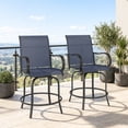 thumbnail image 2 of Outsunny Outdoor Bar Stools 2 Pack w/ Armrests, Bar Height Chairs, Navy, 2 of 10