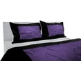 thumbnail image 3 of DNG Creations 3 Piece Two Tone Pinch Pleated Duvet Cover With Zipper Closure & Corner Ties 100% Egyptian Cotton ( Solid Black/ Purple - California King ), 3 of 3