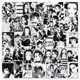 thumbnail image 1 of Pegatinas en blanco y negro, Demons Slayers Anime, 50 unidades, PVC, 1 of 3