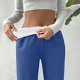 thumbnail image 4 of ZHYou Womens Sweatpants,Wide Leg Fleece Lined Warm Thick Fitted Pants,High Waist Casual Loose Trousers with Pockets,Blue,Size S, 4 of 9