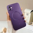thumbnail image 3 of Magnetic Case for iPhone 12 Phone Case for Women/Men, Shockproof Matte Luxury Soft Metallic Luster Design with Camera Lens Protector, Compatible with Magsafe Case for iPhone 12 6.1"-Purple, 3 of 12