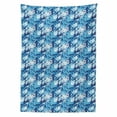 thumbnail image 2 of Flower Tablecloth, Continuous Pattern of Blue Color Palette Roses, Rectangle Satin Table Cover Accent for Dining Room and Kitchen, 60" X 90", Sky Blue Blue, by Ambesonne, 2 of 2
