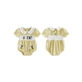 thumbnail image 2 of BemeyourBBs Baby Girl First Birthday Outfit One Years Old Birthday 1st Birthday Clothes Plaid Smocked Bubble Romper Bee Strawberry Embroidered Doll Collar Short Sleeve Infant Playsuit Jumpsuit, 2 of 9