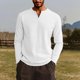 thumbnail image 2 of Camisa de Manga Larga de Ajuste Seco de los Hombres Color Sólido Pullover con Cuello en V para los Hombres, Suelto Ligero Top Transpirable para Deportes, 2 of 7