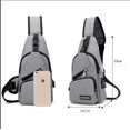 thumbnail image 2 of Bolso de hombro para hombre, bolso de pecho con puerto de carga USB y auriculares, mochila de viaje para hombre y mujer, 2 of 5