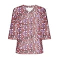 thumbnail image 3 of Fiudx Tops para Mujer Blusa de Manga Larga de Verano con Cuello En V para Mujer, Sexy, Casual, con Estampado Regular, 3 of 3