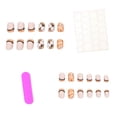thumbnail image 6 of Short Halloween Press on Nails Short 24Pcs, Pumpkin Ghost French Tip Black Stitched Spooky Fake Nails Set, Reusable False Nails for Trick-or-Treat Daily Wear Women Girls, 6 of 7