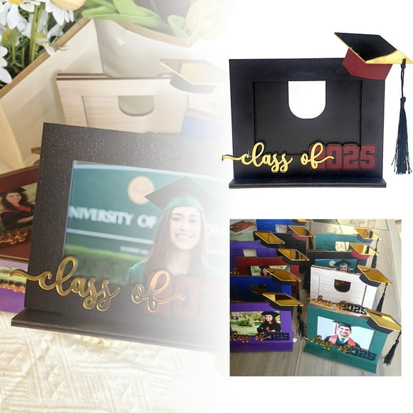 2025 Graduation and Start of School Wooden Photo Frame Desktop Ornaments Wood Acrylic Material Easy Assemble