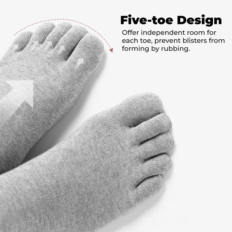 AMITOFO Men's Five Toe Crew Socks (5-Pair Pack) photo 2