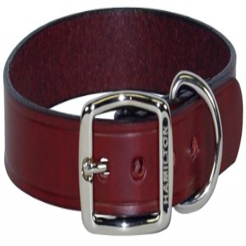 burgundy leather dog collar