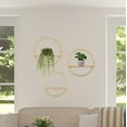 Kimisty NEST Set of 3 Modern Hanging Gold Round Floating Shelves for Bathroom, Living Room