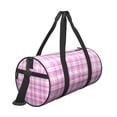 thumbnail image 3 of ZICANCN Plaid Pink Design Travel Duffle Bag, Sports Tote Gym Bag Weekenders Bags for Women Men, 3 of 8