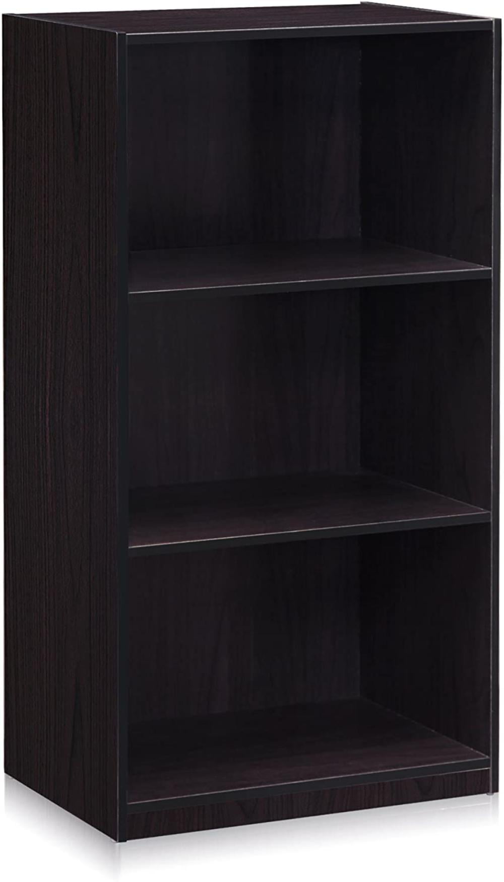 Details about   Furinno Basic 3-Tier Bookcase Storage Shelves Dark Walnut 