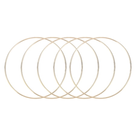 Uxcell 5 Pcs Dream Catcher Rings,Metal Crafts Hoops Floral Hoop 6 Inch Macrame Hoops Rings for DIY Crafts Wreath Making Supplies Plant Hangers,Gold