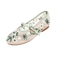 thumbnail image 3 of Willtoo Mesh Embroidered Flats for Women Flower Mary Jane Flats Ballet Shoes Round Toe Slip On Ballerina Floral Shoes, 3 of 6