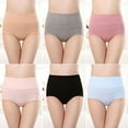 thumbnail image 2 of UAMVSH 6 Pack Cotton Underwear for Women Soft Breathable High Waisted Briefs Full Coverage Ladies Panties, 2 of 3