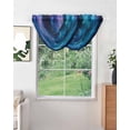 thumbnail image 2 of Waterfall Valances for Windows, Starry Sky Kitchen Sheer Valance Curtains, Modern Rustic Blue Purple Ombre Star Night Rod Pocket Elegant Swag Valances for Living Room Bedroom, 47.2"x38.5", 3 Panel, 2 of 8