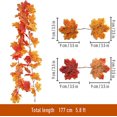 thumbnail image 4 of Paquete de 2 guirnaldas de hojas de arce artificiales para colgar en la pared, flor para colgar en la pared de 1,5 m para escenas de fiesta en interiores y exteriores ER, 4 of 5
