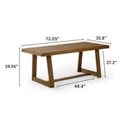 Plank+Beam Farmhouse 72 Dining Table, Solid Wood Rectangular Kitchen Table for 6 People