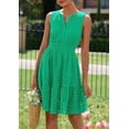 thumbnail image 3 of PRETTYGARDEN Women's Summer Dresses Sleeveless V Neck Eyelet Hollow Out Swing A Line Beach Vacation Sun Dress, 3 of 10