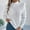 White, variant on EchfiProm Sweaters Women Pullover Christmas Mock Neck Pink Work Knit Long Sleeve Ruffle Sleeve Solid Sweater Top S