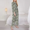 thumbnail image 3 of Fuzoiu Panda With Crown And Stars Print Women's Long-Sleeved Pajama,Lounge Button Down Nightwear,Womens Notch Collar Pajama Set-X-Large, 3 of 7