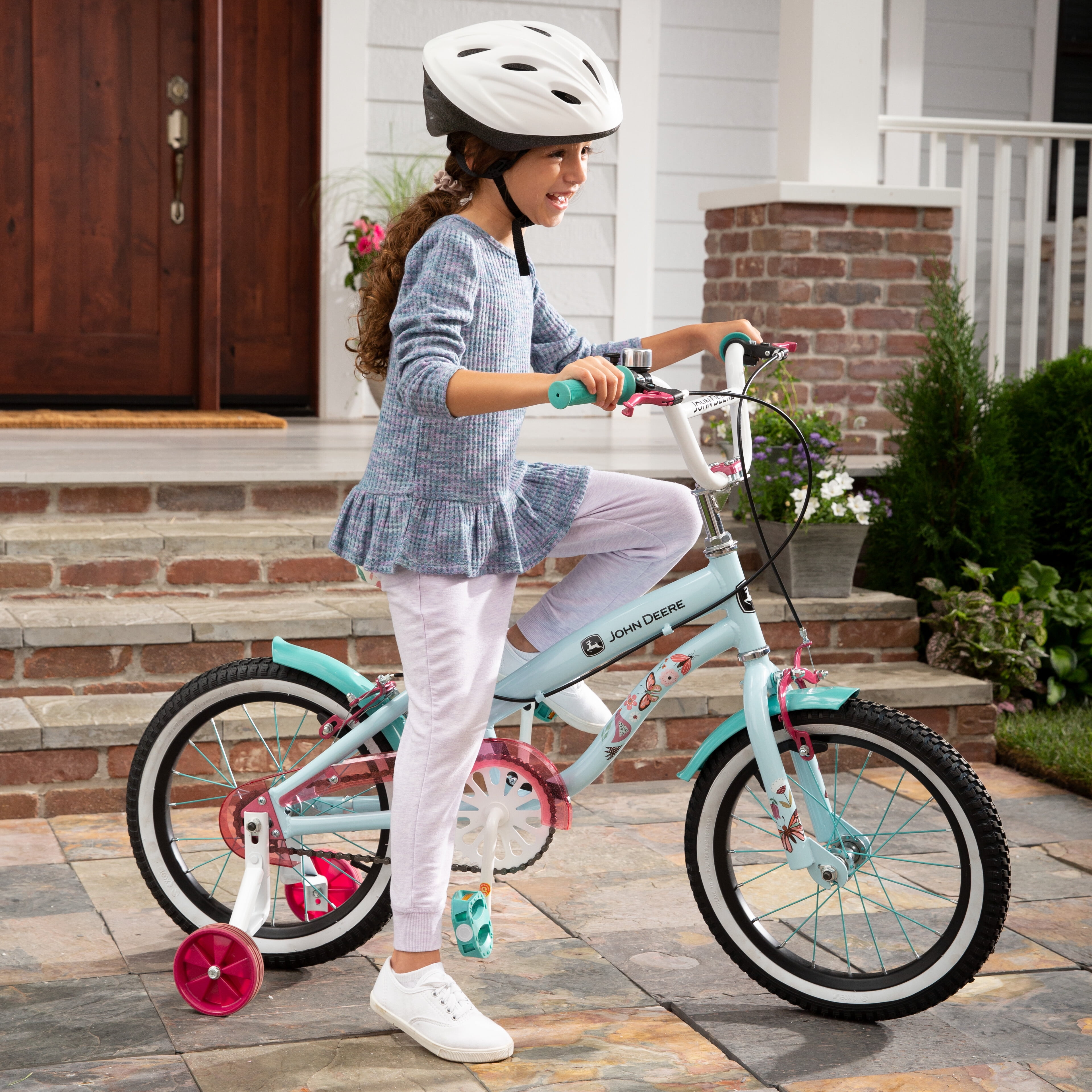 John Deere Children s 16 Inch Bluebird Bicycle with Removable Training Wheels Ages 4 Walmart