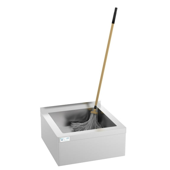 Koolmore 13 in. Commercial Floor Mop Sink with Deep Basin, Bowl size 24" x 24" x 13"