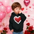 thumbnail image 6 of Girls Oversized Heart Print Hoodie Black, Valentines Day Graphic Kids Hooded Sweatshirt, Cute Casual Pullover,Size 3 T, 6 of 8