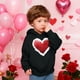 thumbnail image 5 of Sudadera con capucha y estampado de corazón de San Valentín, sudadera de manga larga para niños y niñas, chaqueta para niñas de talla mediana y grande., 5 of 7