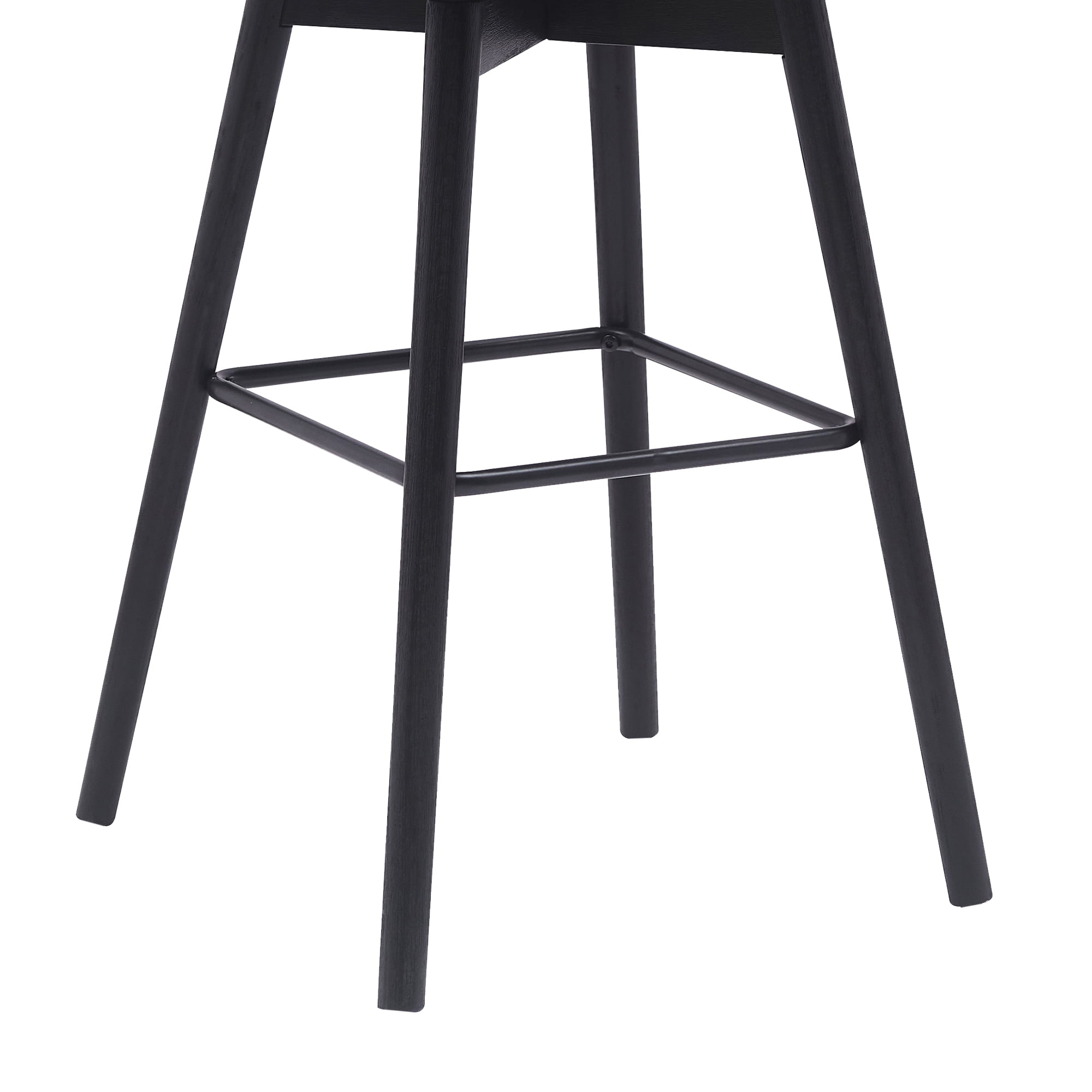 Armen Living Indoor Sicily 26" Swivel Walnut Wood Counter Stool in Gray Faux Leather