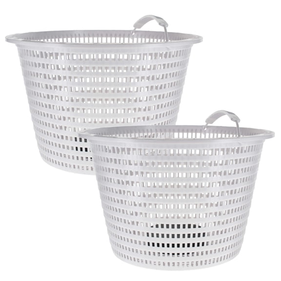 U.S. Pool Supply Weighted Inground Pool Skimmer Basket (Set of 2) - Skimmer Filter Basket, Skims Leaves – Compatible with Hayward SPX1070E, Prevent Pump Clogs - 8" Top, 5.5" Bottom, 5" Deep