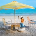 thumbnail image 7 of VibrantEcho Extra Wide Foldable Beach Chair Set of 2, Modern Minimalist Sturdy Steel Frame Supports 265 lbs/120 kg, Lightweight Portable Chair 8.4 lbs only,  (Green and Yellow), 7 of 7