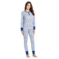 thumbnail image 2 of Ashford & Brooks Women's Printed Thermal Waffle Knit PJ Set - Blue Reindeer Fair Isle - Medium, 2 of 2