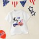 thumbnail image 5 of Gibobby Camisas De Vestir Camisetas con estampado de camionetas con texto del 4 de julio para niños pequeños, camiseta con bandera americana, camisetas de manga corta patrióti(Blanco, 6-7 Años), 5 of 5