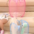 thumbnail image 2 of OUNONA Foldable Pop Up Easy Open Mesh Laundry Clothes Hamper Basket for College Dorm (Purple), 2 of 6