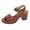 Brown, variant on CAIXIA Sandals For Women Women Summer Casual Sandals with Buckle Strap Comfortable Open Toe Square Heel Beach Footwear,Black