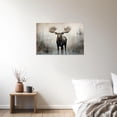 thumbnail image 3 of ZHONGYUTONG Large Moose Wall Art Wildlife Canvas Pictures Rustic Forest Wilderness Animal Painting Elmer Moose Artwork for Home Cabin Wall Decor Frame (24.00" x 36.00"), 3 of 6