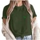 thumbnail image 1 of Camiseta de Manga Corta de Cuello Redondo Impresa de Primavera Superior de las Mujeres, Mezcla Ligera de Poliéster para Uso Diario Y de Fiesta Casual, 1 of 1