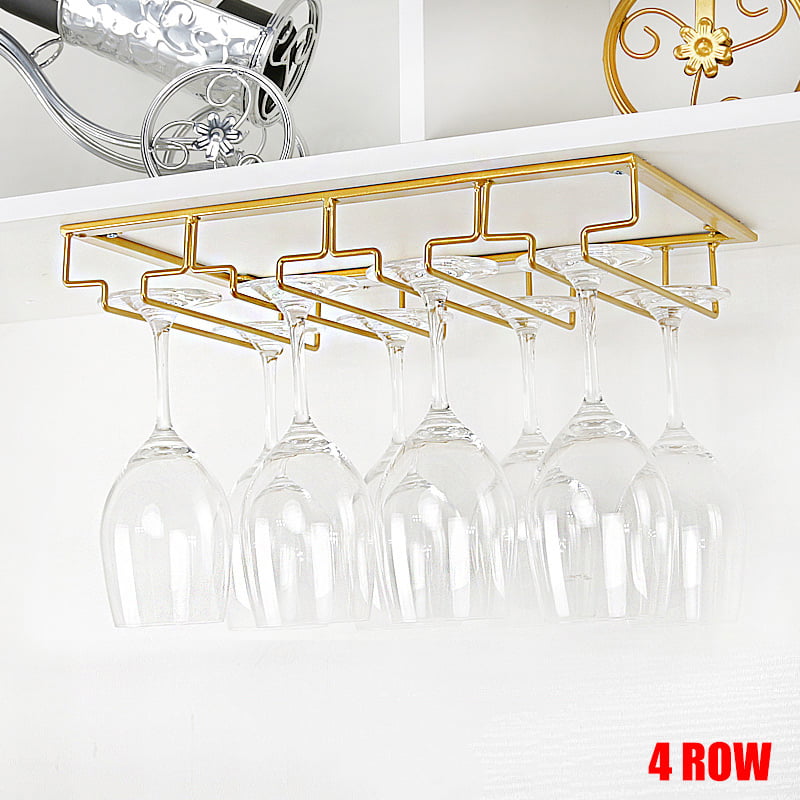 Wine Glass Rack Under Cabinet Hanging Dianoo Stainless Steel Wire Stemware Rack Holder with Screws 45cm 1 Row 